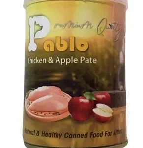 کنسرو سوپرپرمیوم بچه گربه پابلو وزن400گرم طعم مرغ و سیب
