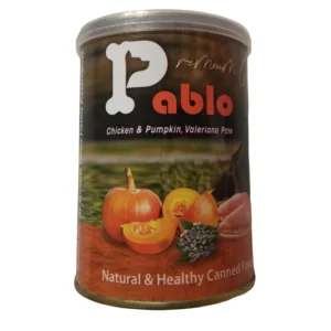 کنسروگربه سوپرپرمیوم پابلو وزن400گرم طعم مرغ و کدوتنبل و سنبل الطیب
